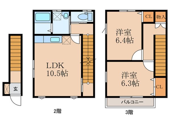 企救丘メゾネットの物件間取画像